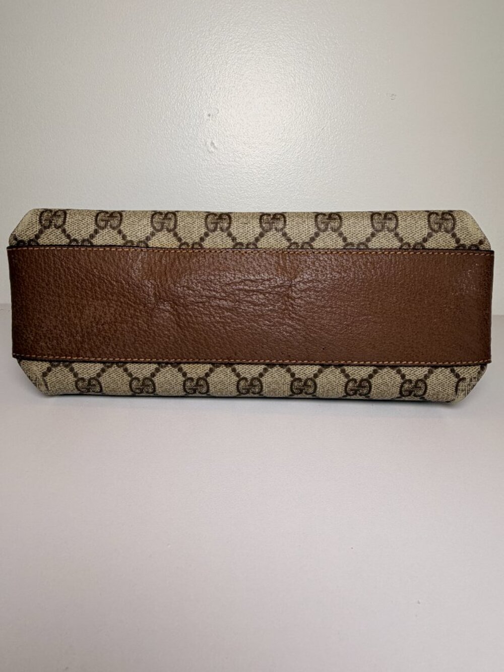 Gucci GG Supreme Monogram Crossbody Bag Brown Canvas Leather Flap Vintage Style - Picture 3 of 13